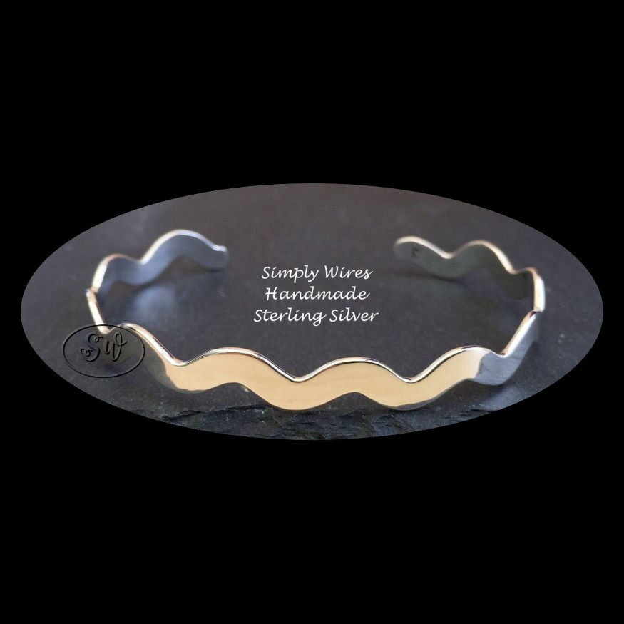 Sterling Silver Wave Bracelet Hallmarked