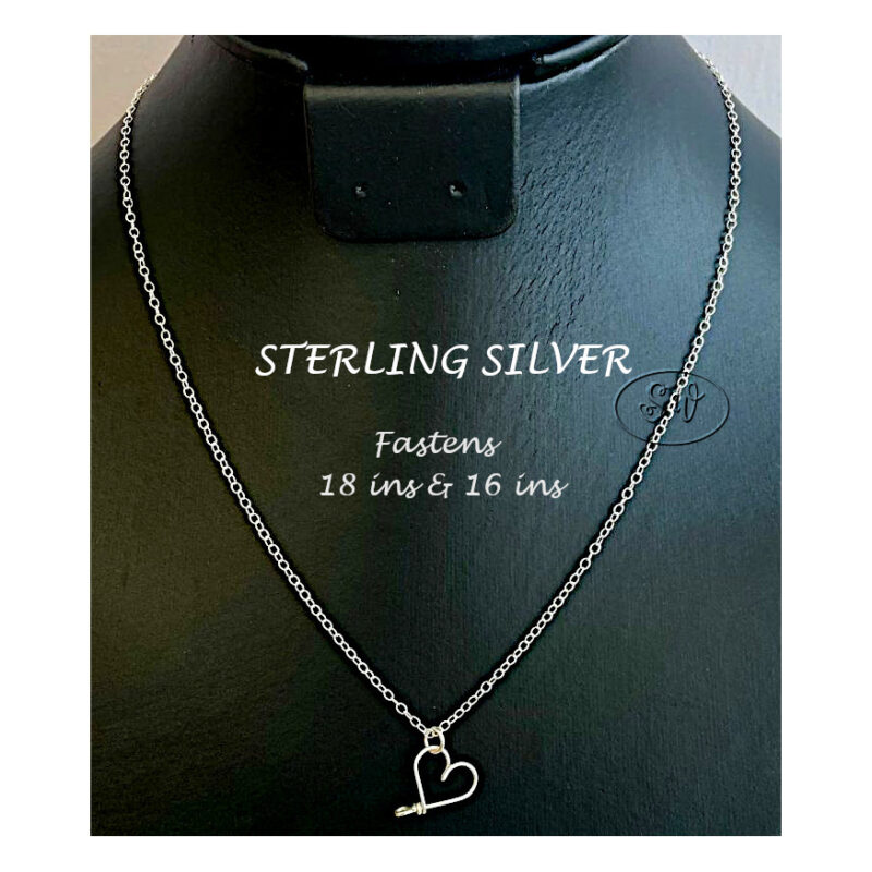 Sterling Silver Heart Necklace Handmade N5