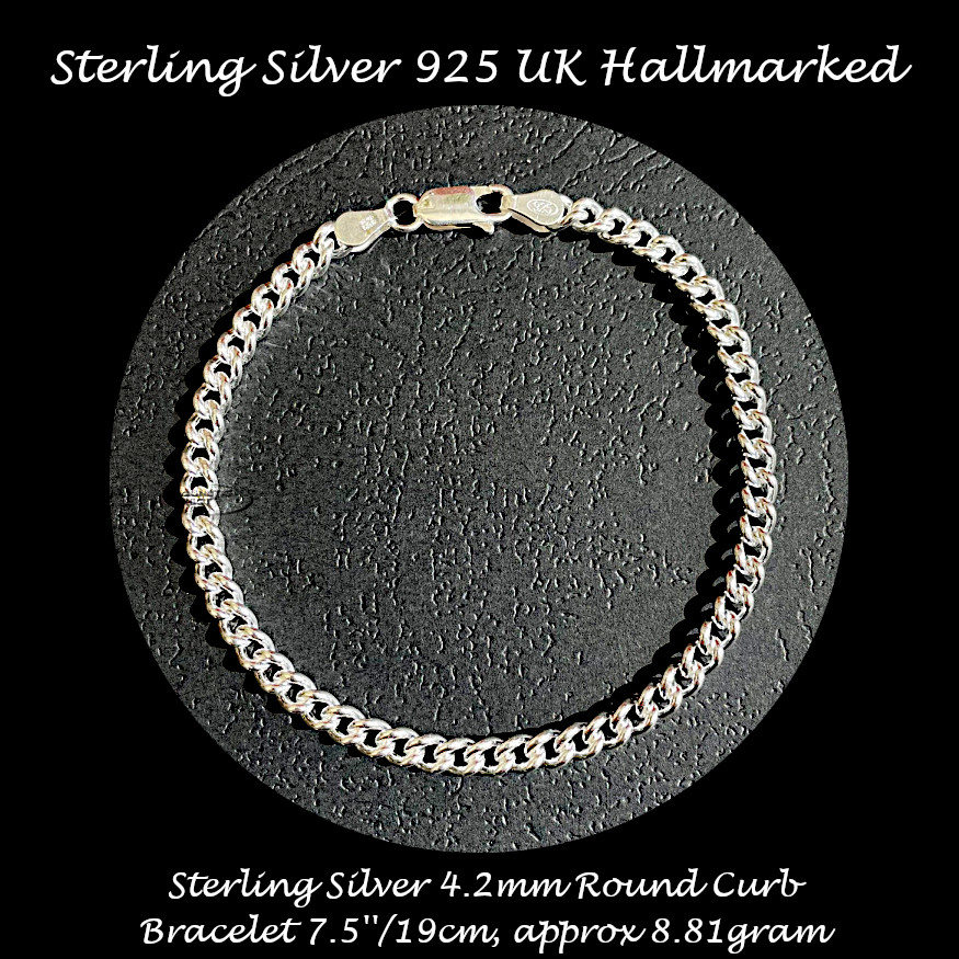 Sterling Silver Curb Bracelet Hallmarked