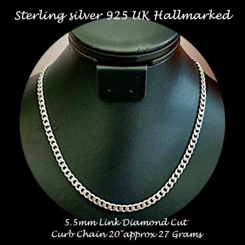 Sterling Silver Curb-Cuban Chain Hallmarked