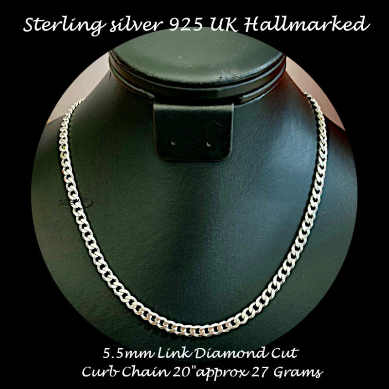 Sterling Silver Curb-Cuban Chain Hallmarked Sterling Silver Curb-Cuban Chain Hallmarked