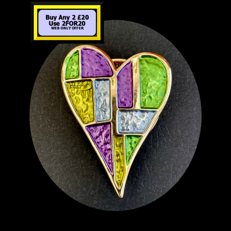 Heart Coloured Magnetic Brooch MB9