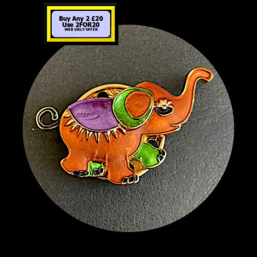 Elephant Magnetic Brooch Brown MB23