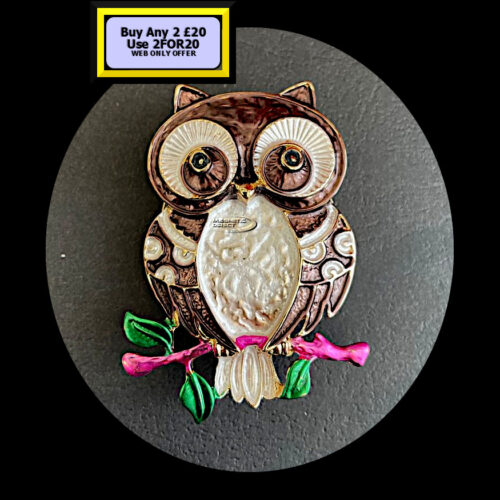Owl Magnetic Brooch Brown MB24