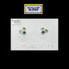 3 Stone Stud Earrings Sterling Silver