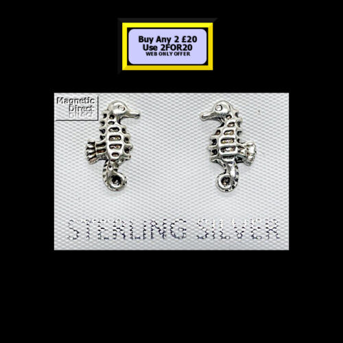 Seahorse Stud Earrings Sterling Silver