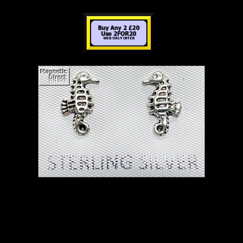 Seahorse Stud Earrings Sterling Silver