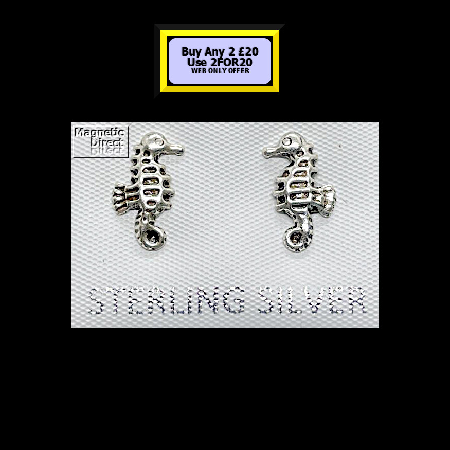 Seahorse Stud Earrings Sterling Silver