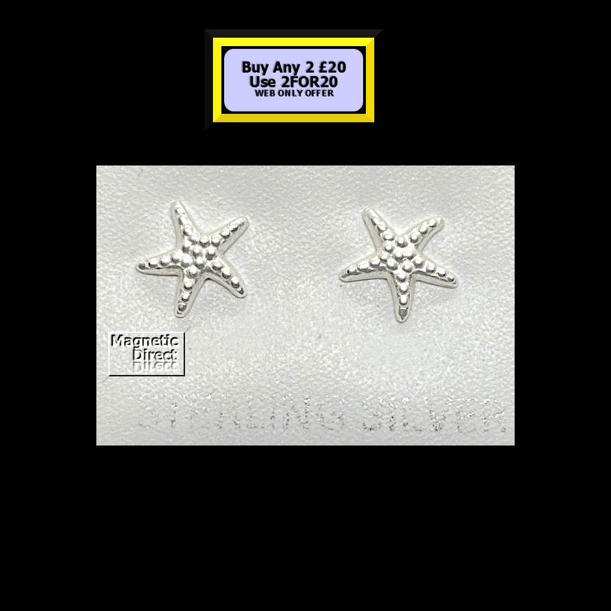 Starfish Stud Earrings Sterling Silver